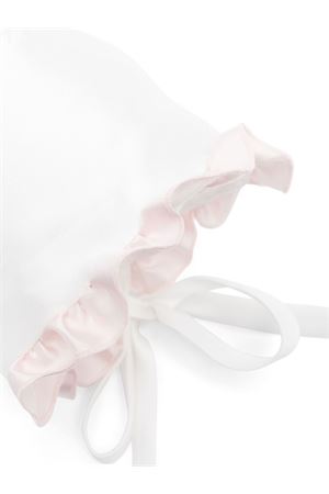 White pure silk organza bonnet LA STUPENDERIA KIDS | CBCP06O06.